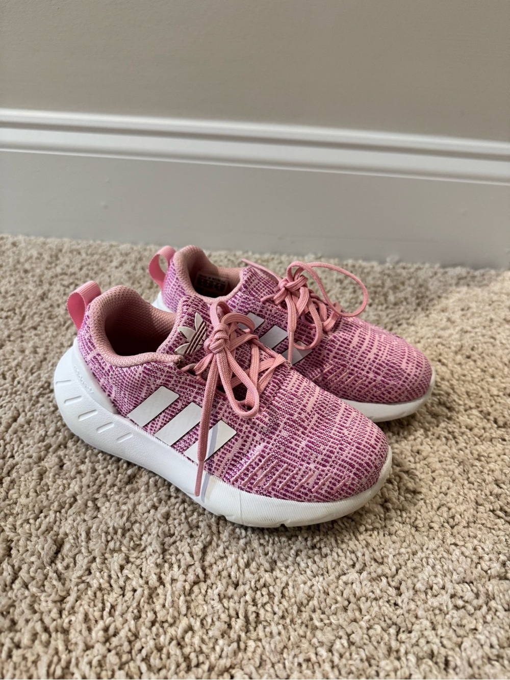 Adidas Originals Kids Pink Knit Sneakers Size 12K - Picture 2 of 11